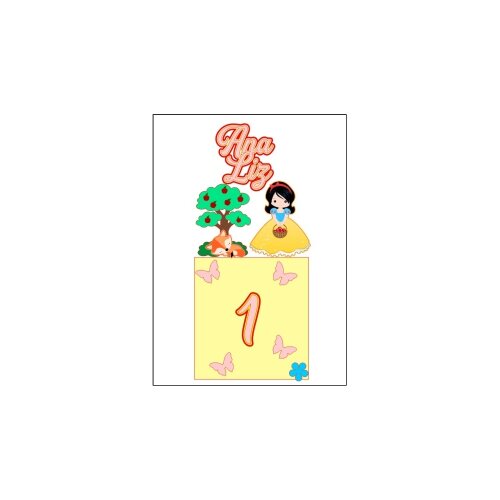 Topo de bolo 22 - Branca de Neve a