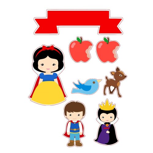 Topo de bolo 45 - Branca de Neve a