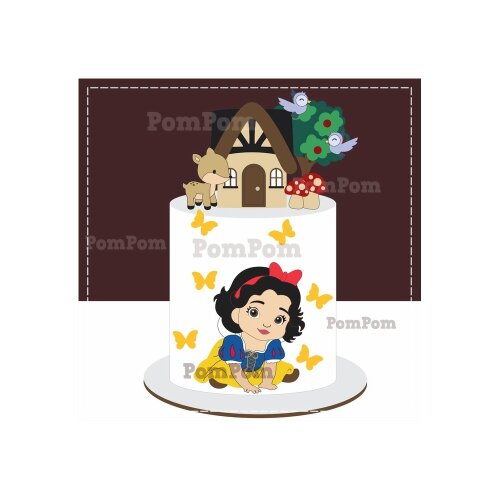 Topo de bolo 46 - Branca de Neve a