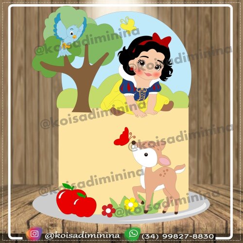 Topo de bolo 49 - Branca de Neve a