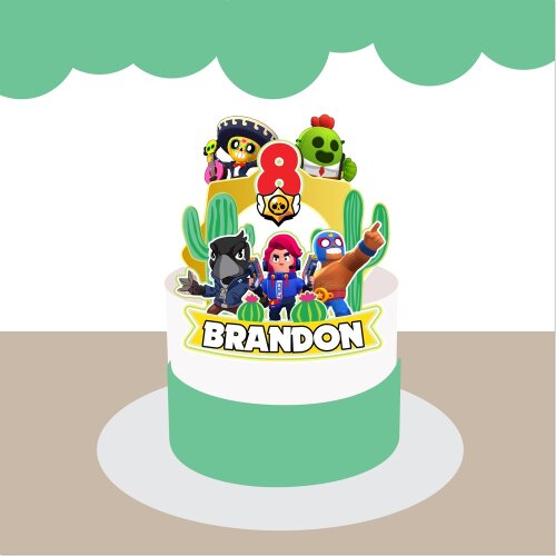 Topo de bolo 05 - Brawl Star a