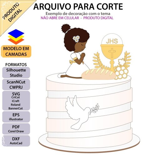 Topo de bolo 122 - Batizado - Anjinhos a