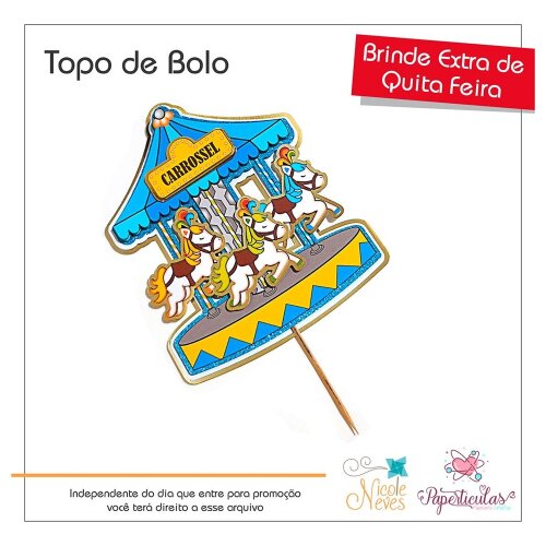 Topo de bolo 03 - Carrossel a