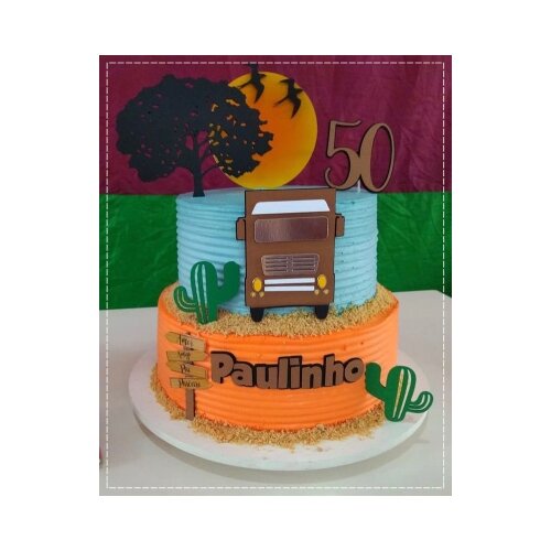 Topo de bolo 01 - Caminhão a