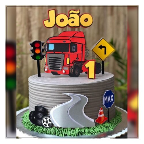 Topo de bolo 02 - Caminhão a