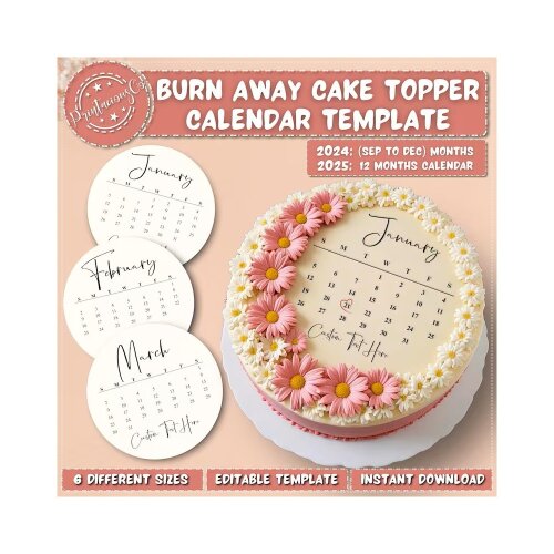 Topo de bolo 02 - Calendario a