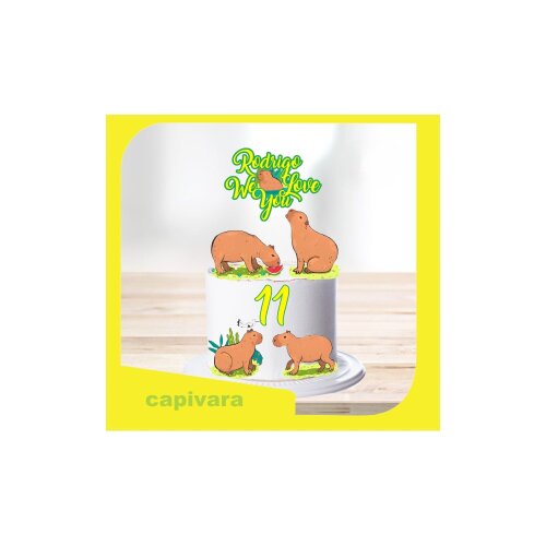 Topo de bolo 03 - Capivara a