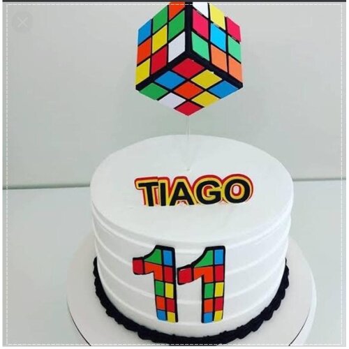 Topo de bolo 02 - Cubo Mágico a