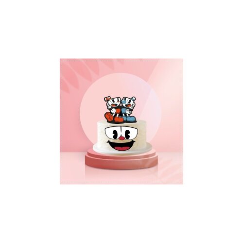Topo de bolo 01 - Cuphead a