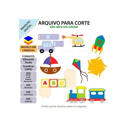 Topo de bolo 06 - Carrinhos a
