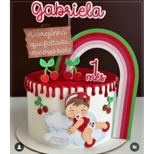 Topo de Bolo Cerejinha 03