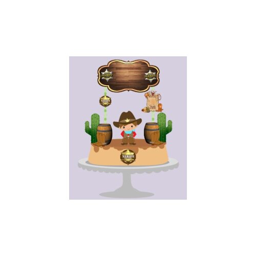 Topo de Bolo Country - Cowboy 06