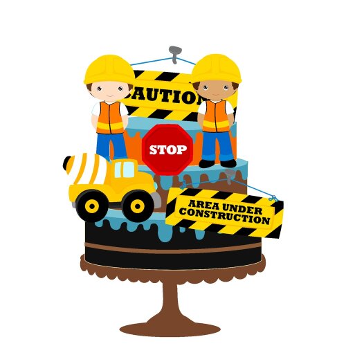 Topo de Bolo Construção 15