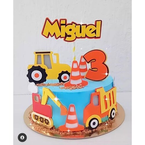 Topo de Bolo Construção 18