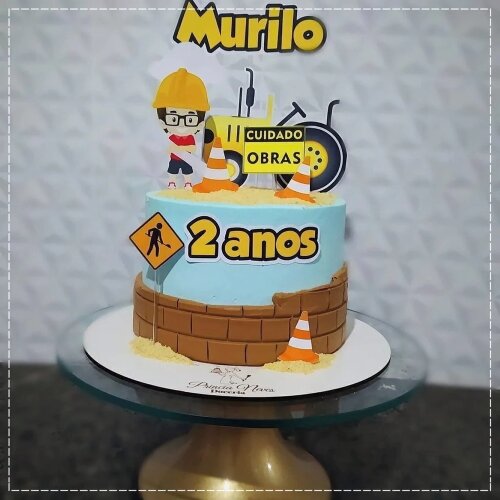 Topo de Bolo Construção 24