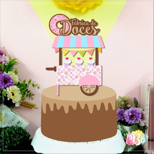 Topo de Bolo Confeitaria - Doceria 18