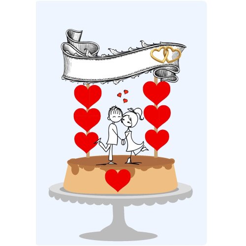 Topo de bolo 03 - Casamento a