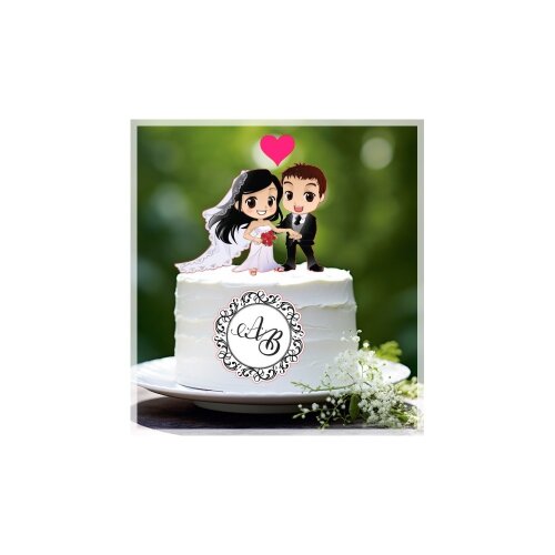 Topo de bolo 16 - Casamento a