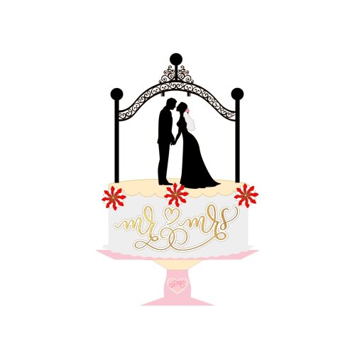Topo de bolo 23 - Casamento a