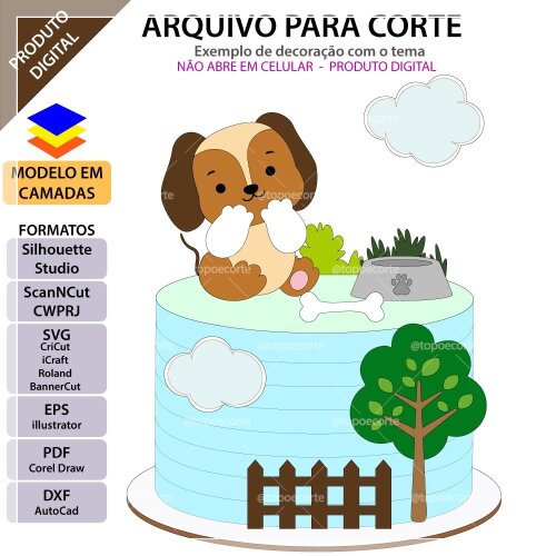 Topo de bolo 08 - Cachorrinho a