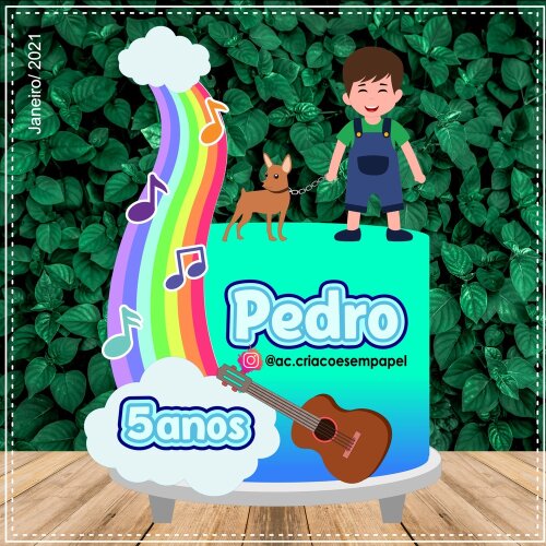 Topo de bolo 24 - Cachorrinho a