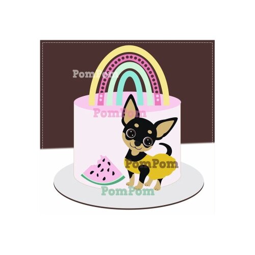 Topo de bolo 30 - Cachorrinho a