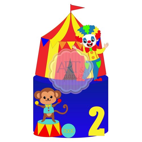 Topo de Bolo Circo 48
