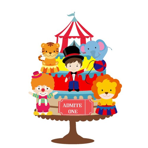 Topo de Bolo Circo 50
