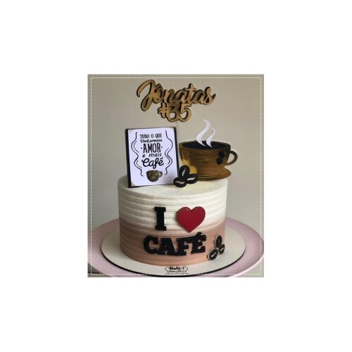 Topo de bolo 08 - Café a
