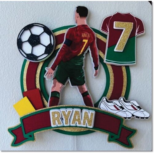 Topo de bolo 03 - Cristiano Ronaldo CR7 a