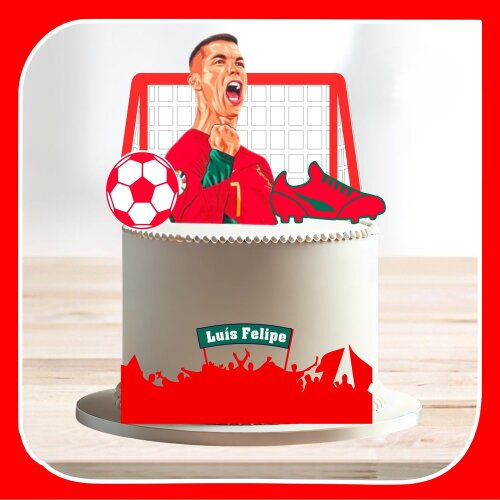Topo de bolo 05 - Cristiano Ronaldo CR7 a