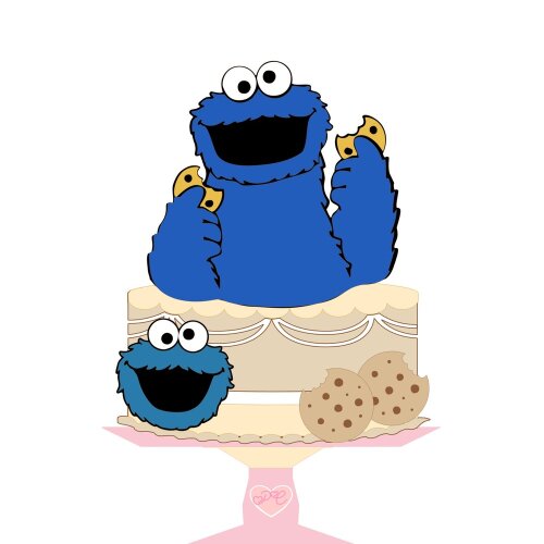 Topo de Bolo Cookie Monster 01
