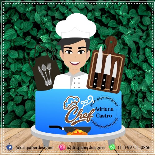 Topo de Bolo Chefe de Cozinha 01