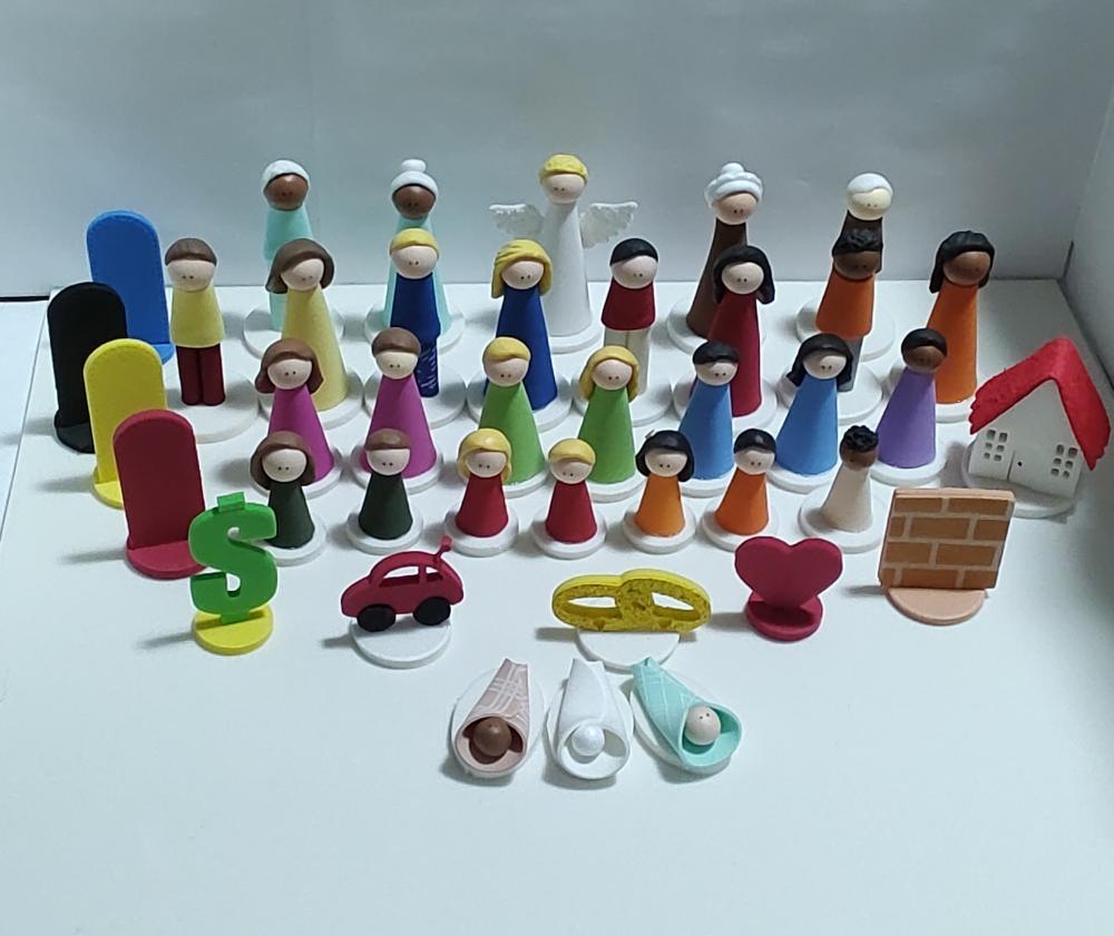 Kit 40 Bonecos para Constelação ou Terapia Junguiana