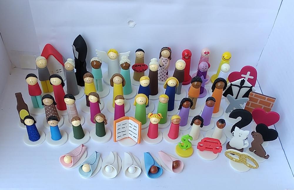 Kit 60 Peças Bonecos para Constelação Mesa - Água