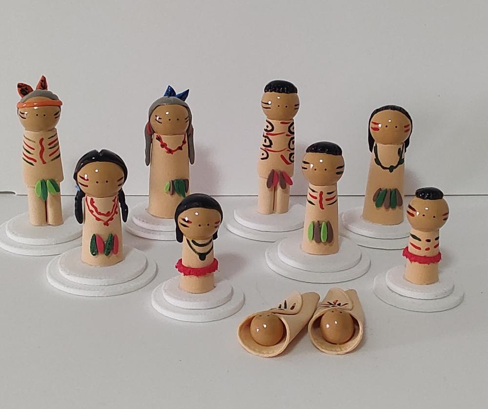 Kit Família Indígena para Constelação Familiar Mesa ou Água