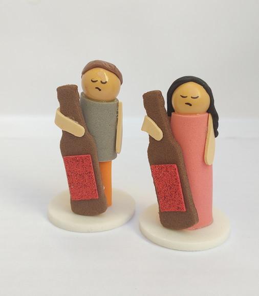 Casal de Alcoólatras para Constelação Familiar Mesa Água