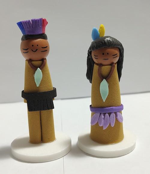 Casal de Índios para Constelação Familiar Mesa Água
