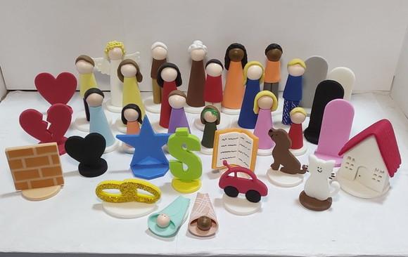 Kit 35 - Bonecos para Constelação Mesa ou Água