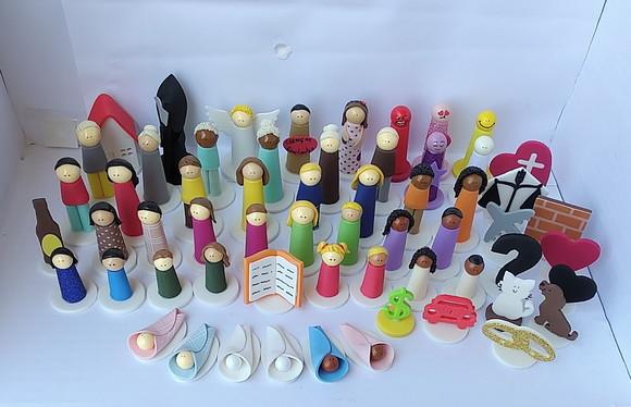 Kit 60 Peças Bonecos para Constelação Mesa - Água