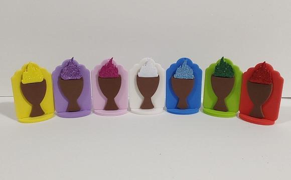 Kit 7 Chamas Fraternidade Branca - Constelação Mesa-água