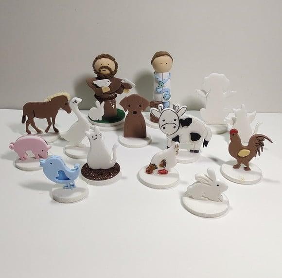 Kit São Francisco e Animais para Constelação Mesa ou Água