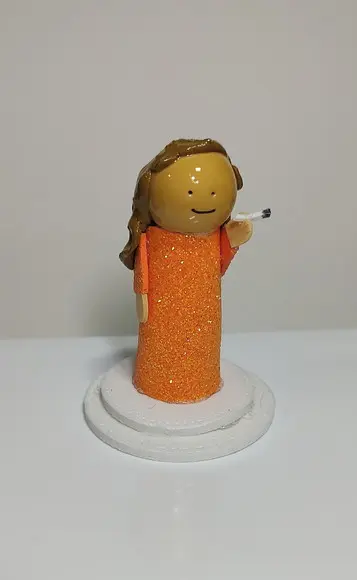 Boneco com Copo e Fumante p/ Constelação Familiar Mesa Água