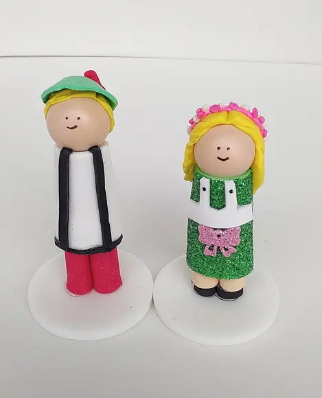 Casal de Alemães Bonecos para Constelação Familiar Mesa Água