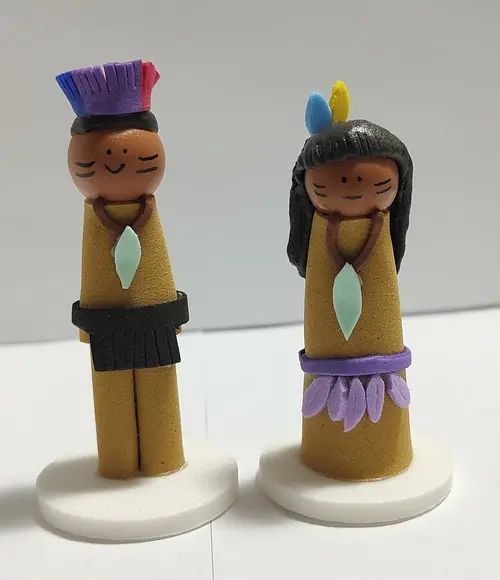 Casal de Índios para Constelação Familiar Mesa Água