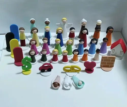 Kit 40 Bonecos para Constelação ou Terapia Junguiana