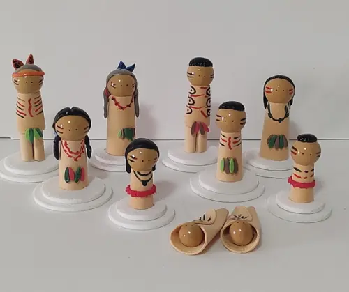 Kit Família Indígena para Constelação Familiar Mesa ou Água