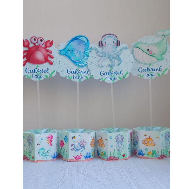 centros de mesa fundo do mar menino