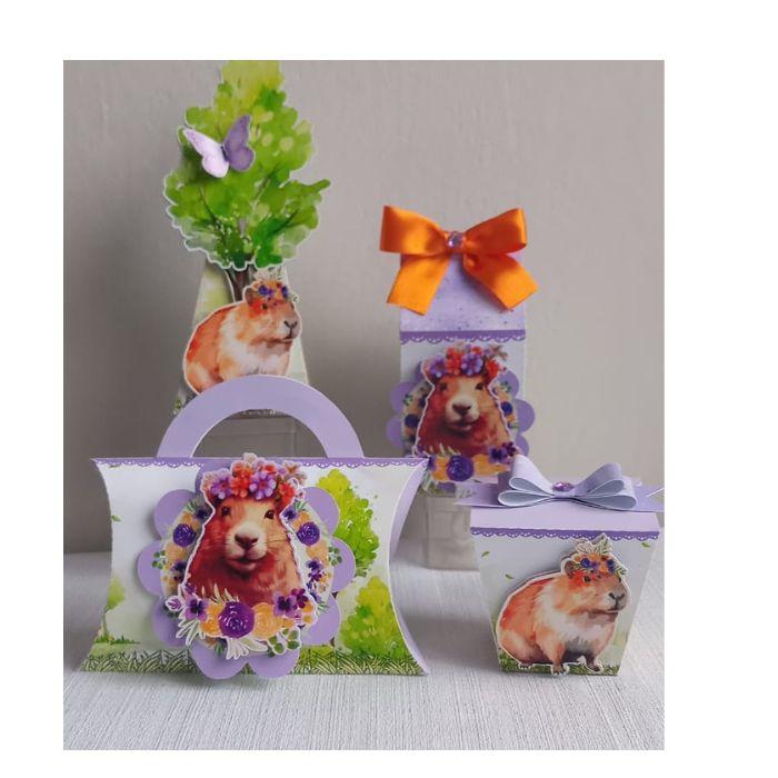 Kit festa capivara menina 40 unidades