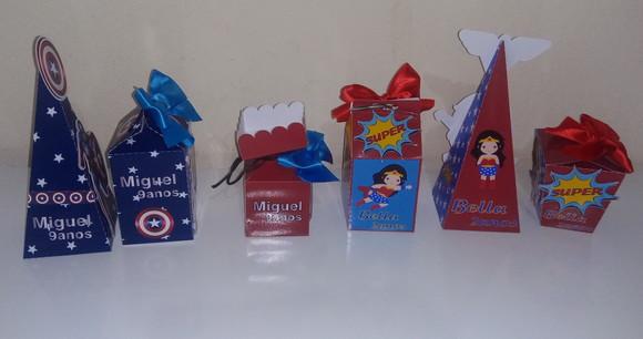 Kit 60 Cx Capitão América e Muller Maravilha + Brinde